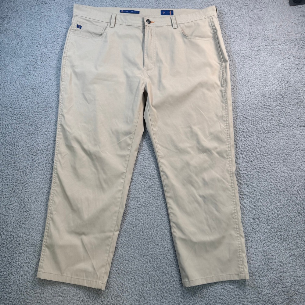 Stitch Golf Mens 40x26 Khaki Stitchs Britches Performance 5-Pocket Pants Tan